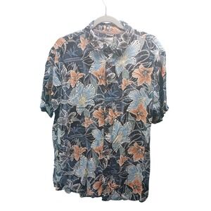 Margaritaville Mens Hawaiian Shirt Large Floral Print Short Sleeve Button Down